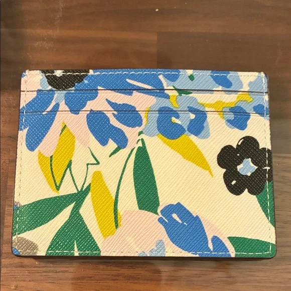 Kate Spade Multicolor Floral Slim Card Holder Wallet New w Gift Box Cream Multi - Picture 3 of 8